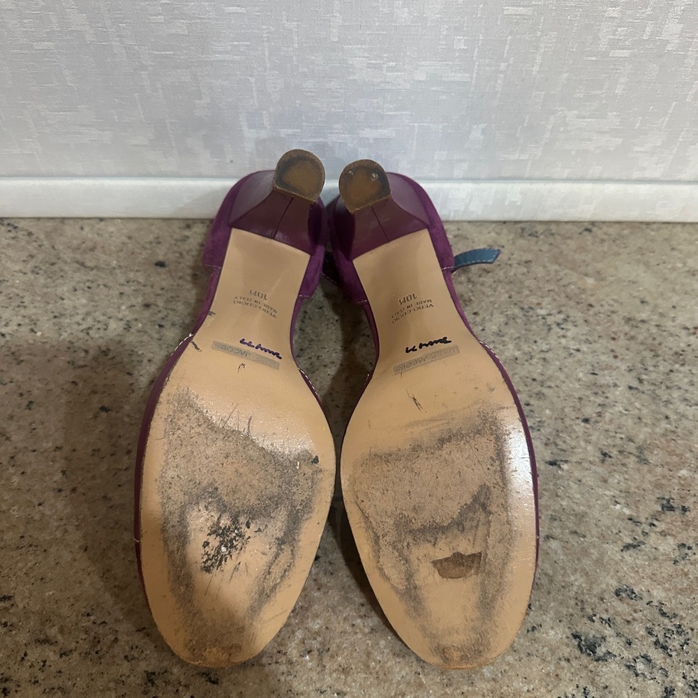 Marc Jacobs Purple Closed Toed Pumps with Ankle Strap Size 10 - Picture 7 of 7